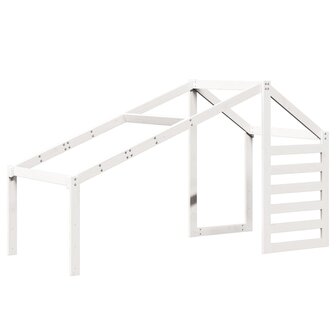Kinderbedhuisje 198x97x113 cm massief grenenhout wit 2