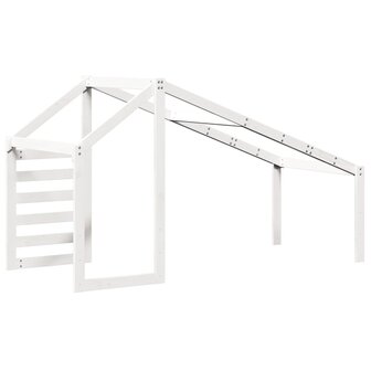 Kinderbedhuisje 198x97x113 cm massief grenenhout wit 6