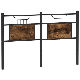 Hoofdbord 150 cm bewerkt hout en staal gerookt eikenkleurig 2