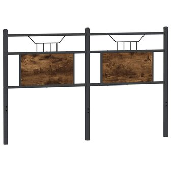 Hoofdbord 150 cm bewerkt hout en staal gerookt eikenkleurig 6