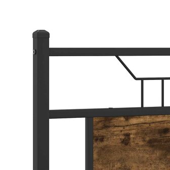 Hoofdbord 150 cm bewerkt hout en staal gerookt eikenkleurig 7