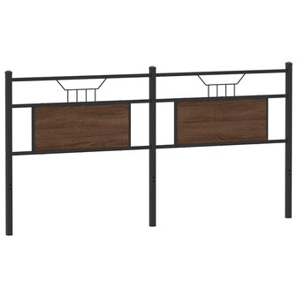 Hoofdbord 160 cm bewerkt hout en staal bruin eikenkleurig 2