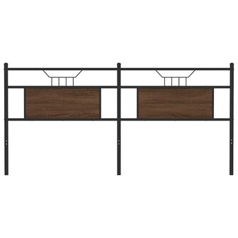 Hoofdbord 160 cm bewerkt hout en staal bruin eikenkleurig 4