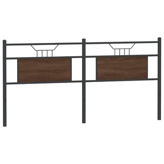 Hoofdbord 160 cm bewerkt hout en staal bruin eikenkleurig 6