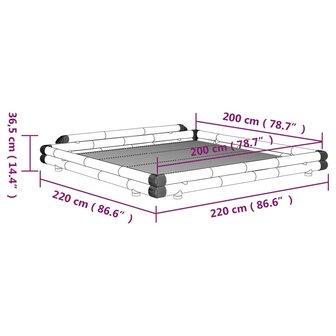 Bedframe bamboe 200x200 cm 8