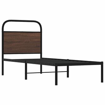 Bedframe zonder matras bewerkt hout bruin eikenkleur 75x190 cm 3
