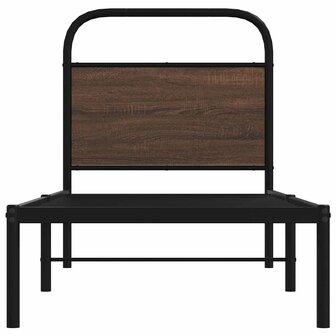 Bedframe zonder matras bewerkt hout bruin eikenkleur 75x190 cm 5