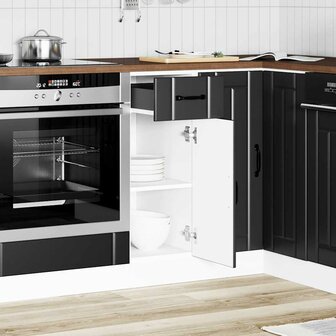 Keuken onderkast Lucca bewerkt hout zwart 2