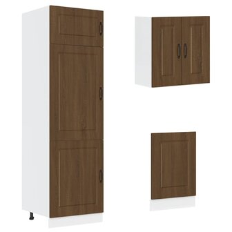 8-delige Keukenkastenset Kalmar bewerkt hout bruin eikenkleur 5