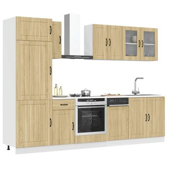 8-delige Keukenkastenset Lucca bewerkt hout sonoma eikenkleur 1