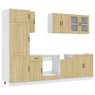 8-delige Keukenkastenset Lucca bewerkt hout sonoma eikenkleur 2