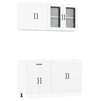 4-delige Keukenkastenset Kalmar bewerkt hout wit 2
