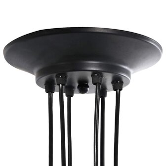 Hanglamp met 6 lamphouders E27 metaal zwart 8