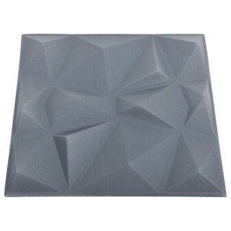 12 st Wandpanelen 3D diamant 3 m&sup2; 50x50 cm grijs 5