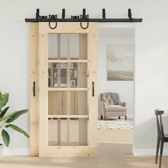Doos met onderdelen voor schuifdeur 183 cm staal zwart 3