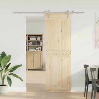 Schuifdeur onderdelenset 200 cm roestvrij staal zilverkleurig 3