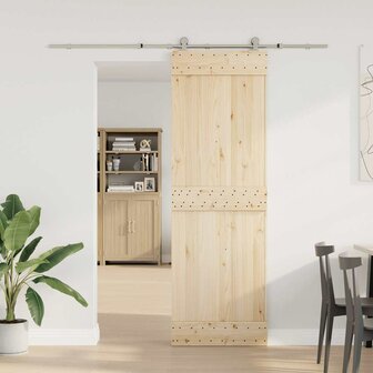 Schuifdeur onderdelenset 200 cm roestvrij staal zilverkleurig 3