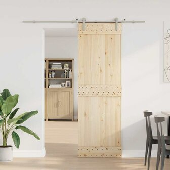 Schuifdeur onderdelenset 200 cm roestvrij staal zilverkleurig 3