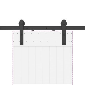 Doos met onderdelen voor schuifdeur 213,5 cm staal zwart 8