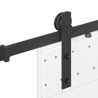 Doos met onderdelen voor schuifdeur 213,5 cm staal zwart 9