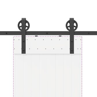 Doos met onderdelen voor schuifdeur 200 cm staal zwart 8
