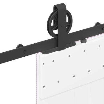Doos met onderdelen voor schuifdeur 200 cm staal zwart 9