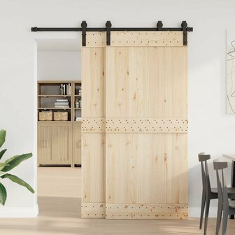 Doos met onderdelen voor schuifdeur 183 cm staal zwart 3