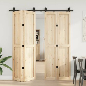 Doos met onderdelen voor schuifdeur 200 cm staal zwart 3
