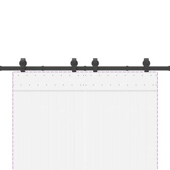 Doos met onderdelen voor schuifdeur 200 cm staal zwart 8