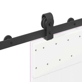 Doos met onderdelen voor schuifdeur 200 cm staal zwart 9