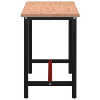 Werkbank 180x55x81,5 cm massief beukenhout en metaal 4