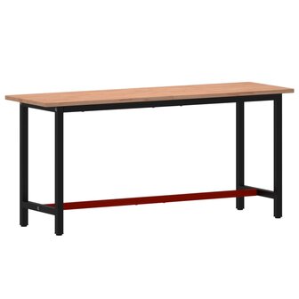 Werkbank 180x55x81,5 cm massief beukenhout en metaal 5