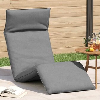 Ligstoel inklapbaar 175x54x8,5 cm Oxford stof grijs 1