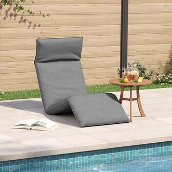Ligstoel inklapbaar 175x54x8,5 cm Oxford stof grijs 3