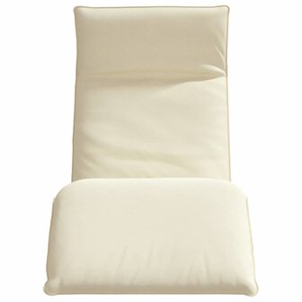 Ligstoel inklapbaar 175x54x8,5 cm Oxford stof cr&egrave;me 4