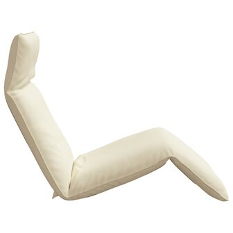 Ligstoel inklapbaar 175x54x8,5 cm Oxford stof cr&egrave;me 5
