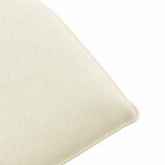 Ligstoel inklapbaar 175x54x8,5 cm Oxford stof cr&egrave;me 9