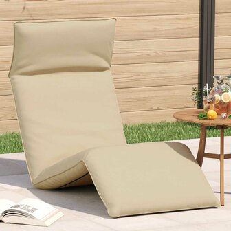 Ligstoel inklapbaar 175x54x8,5 cm Oxford stof beige 1