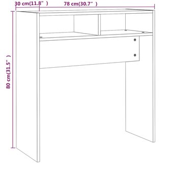 Wandtafel 78x30x80 cm bewerkt hout grijs sonoma eikenkleurig 7