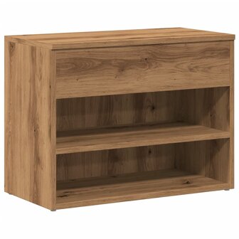 Schoenenbankje 60x30x45 cm bewerkt hout artisanaal eikenkleur 2