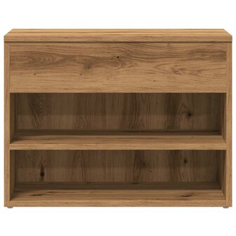 Schoenenbankje 60x30x45 cm bewerkt hout artisanaal eikenkleur 4