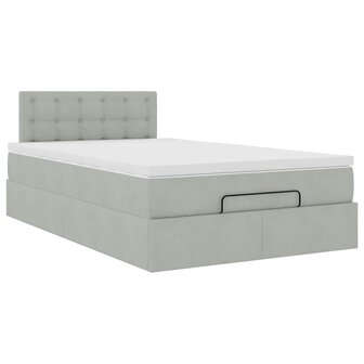 Ottoman bed met matras 120x200 cm fluweel lichtgrijs 6