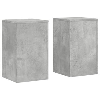 Plantenstandaards 2 st 30x30x50 cm bewerkt hout betongrijs 2