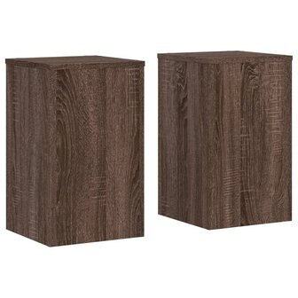 Plantenstandaards 2 st 30x30x50 cm bewerkt hout bruin eiken 2