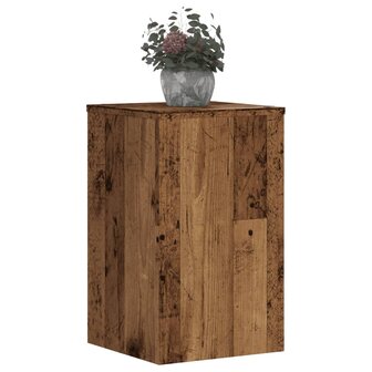 Plantenstandaards 2 st 30x30x50 cm bewerkt hout oud houtkleurig 3