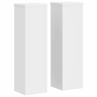 Plantenstandaards 2 st 17x17x60 cm bewerkt hout wit 2