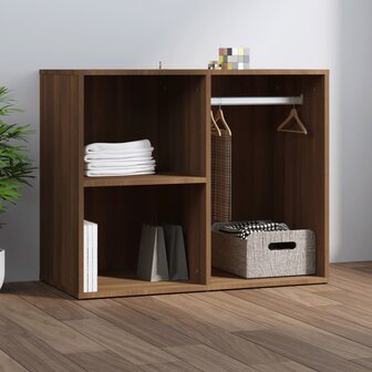 Kledingkast 80x40x65 cm bewerkt hout bruin eikenkleur 1