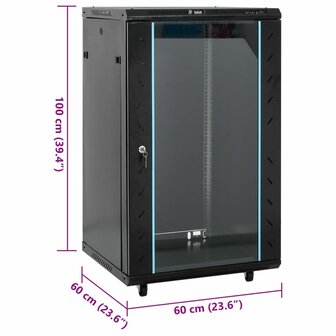Netwerkkast 18U 19&quot; IP20 60x60x100 cm zwart 8