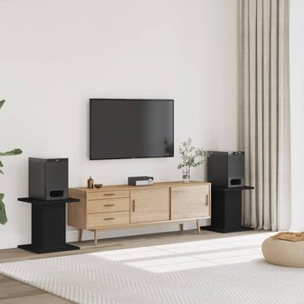 Speakerstandaards 2 st 30x30x40 cm bewerkt hout zwart 1