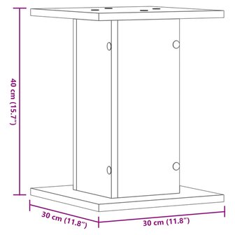 Speakerstandaards 2 st 30x30x40 cm bewerkt hout zwart 9